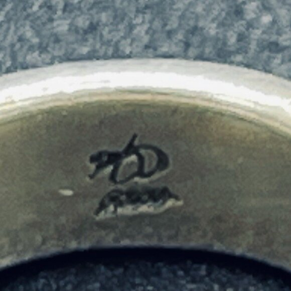 Carolyn Pollack Relios ring Silver 925 Navajo SW CORAL & TURQUOISE S 5.5 << 6 - Picture 9 of 10